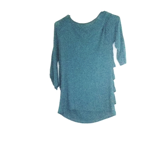 AGB Womens size small blue layered 3/4 sleeve blouse - Picture 2 of 3